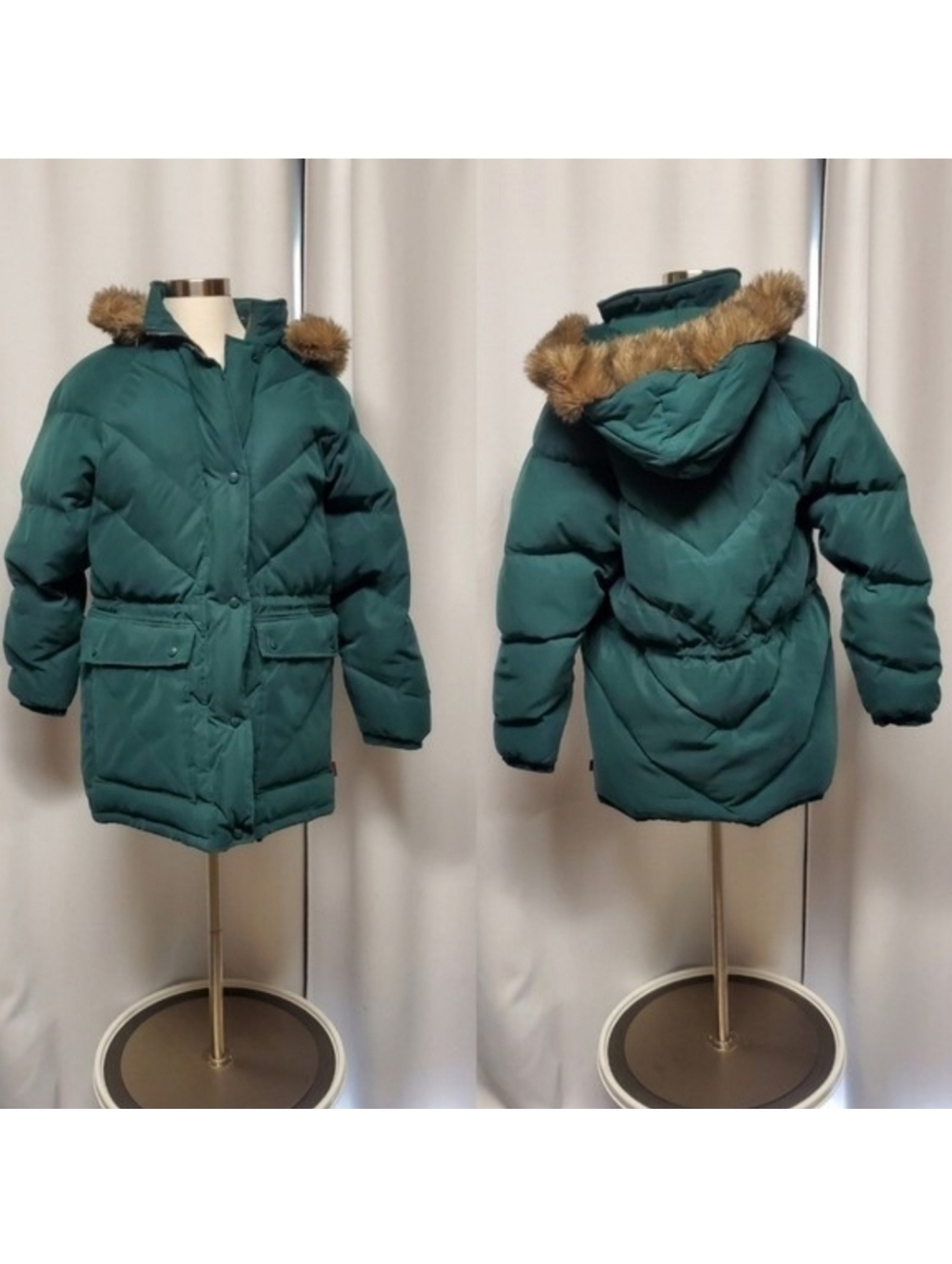 Woolrich Quilted Down Filled Puffer Jacket‎ Parka Winter Coat Forest Green Small